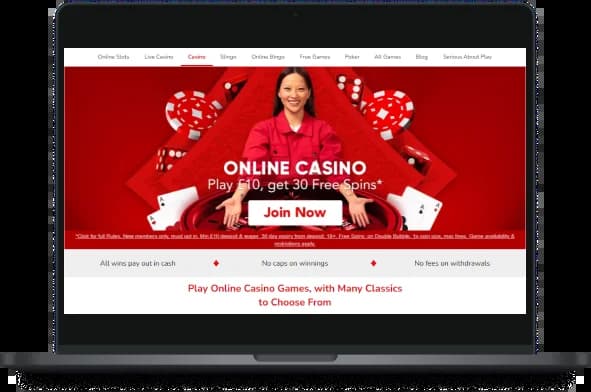 Virgin Slots UK Desktop